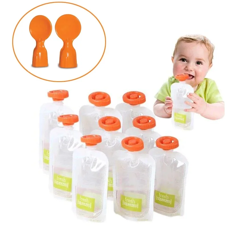 Baby Food Organic Pouches - 50 buah Kantong Penyimpanan Makanan, Menjaga