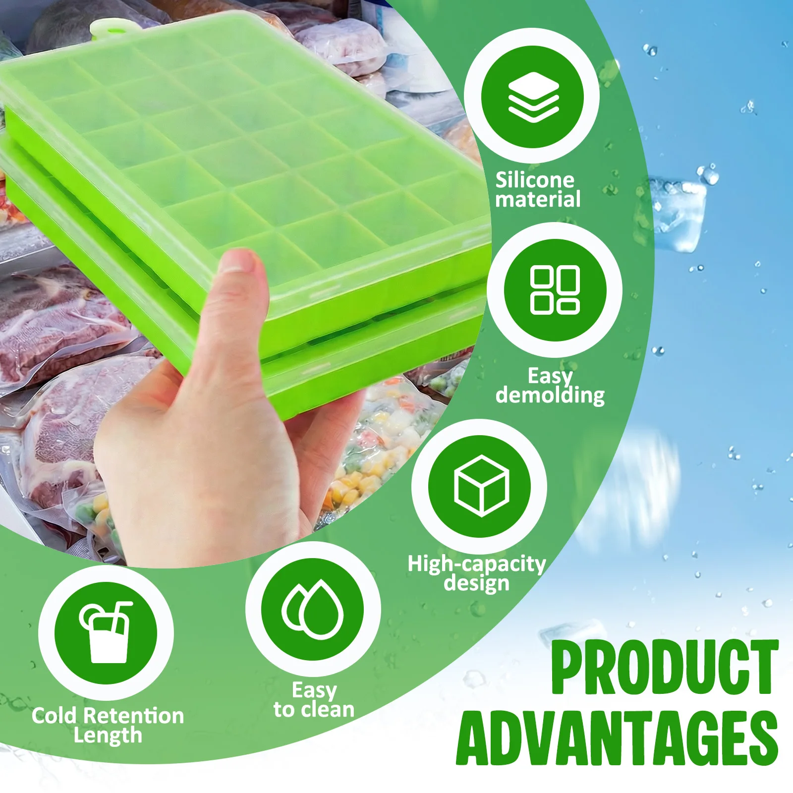Cetakan Es Batu Silikon Mudah  - Baby Food Jelly ulasan dan harga